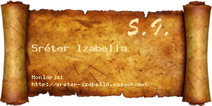 Sréter Izabella névjegykártya